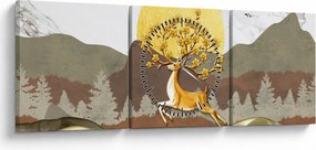 Egy szarvas képe (órával) (90x30 cm)
