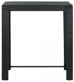 7 részes fekete polyrattan kerti bárszett párnákkal