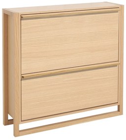 Natúr színű billenő ajtós cipőtartó tölgyfa dekorral NewEst – Woodman