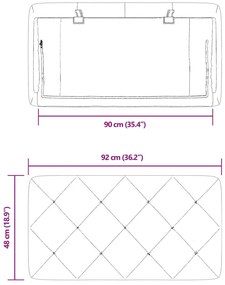 sötétszürke bársony fejtámla párna 90 cm