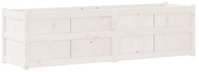 fehér tömör fenyőfa kerti virágláda 180x50x50 cm