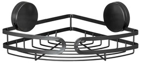 Static-Loc® Pavia fekete fali fürdőszobai sarokpolc, szélesség 27 cm - Wenko