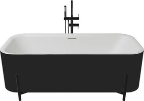 Aura szabadonálló kád_75x170_Negro/Blanco Mate