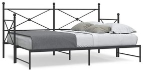 kihúzható kanapéágy matrac nélkül fekete 80x200 cm acél