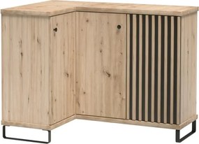 Sarok komód, artisan tölgy/fekete, KOLI C-12