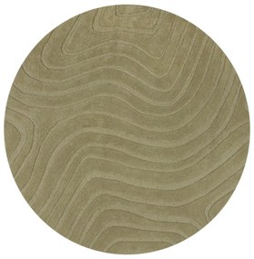 Khaki kézi szövésű gyapjú kerek szőnyeg ø 160 cm Mesmerise Sage – Flair Rugs