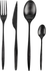 Fekete rozsdamentes acél evőeszköz készlet 24 db-os – Orion
