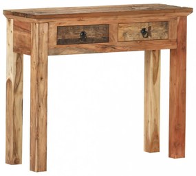 Tömör akácfa és újrahasznosított fa tálalóasztal 90,5x30x75 cm
