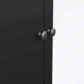 Fekete ruhásszekrény tükörrel 150x199x58 cm Madrid – Tvilum