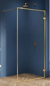 New Trendy Avexa Gold Brushed zuhanykabin fal walk-in 80 cm arany csiszolt/átlátszó üveg EXK-3133