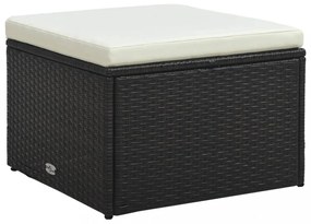 4 részes barna polyrattan kerti bútorszett párnával