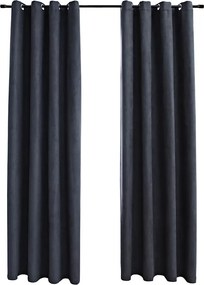 vidaXL 2 db antracitszürke sötétítőfüggöny fémgyűrűkkel 140 x 245 cm