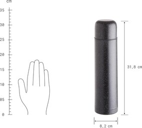 BARRIE termosz, fekete fröcskölt 1 liter