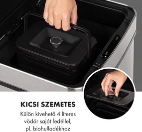 Klarstein Touchless, szemetes, szenzoros, 72 l, 4 tartály, ABS / PP / rozsdamentes acél