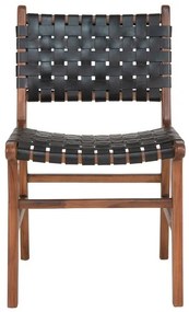 Design étkezőszék Jamison fekete bőr