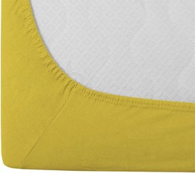 Jersey gumis lepedő sárga 180 x 200 cm