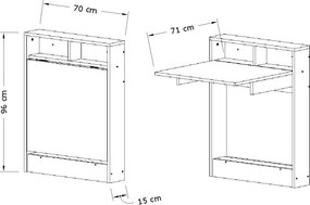 Összecsukható asztal bracked - white