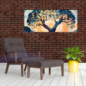 Kép – Mozaik – nap és fa II. (120x50 cm)