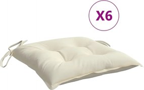 vidaXL 6 db krémfehér oxford szövet székpárna 40 x 40 x 7 cm