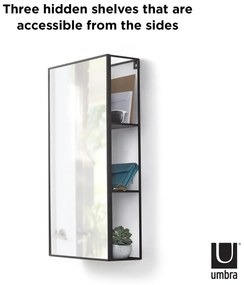 Fali tükör polccal 30x62 cm Cubiko – Umbra