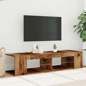antik fa színű szerelt fa TV-szekrény LED-ekkel 135x39x30 cm