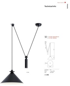 Redo 01-1545 - Csillár zsinóron KALIMBA 1xE27/42W/230V átm. 42 cm pók bronz