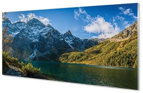 Üvegképek hegyi tó 125x50 cm