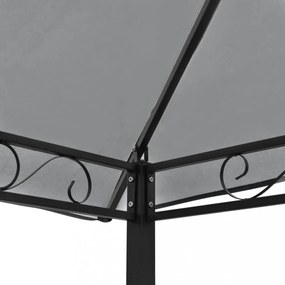 antracitszürke kerti pavilon asztallal és padokkal 2,5x1,5x2,4m