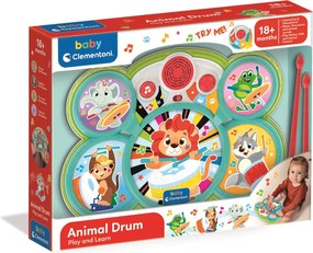 Színes Animal baba dobfelszerelés Clementoni