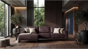 Sötétbarna bőrutánzat sarokkanapé (bal oldali) Copenhagen – Scandic