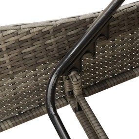 szürke polyrattan napozóágy párnákkal 114x205x73 cm