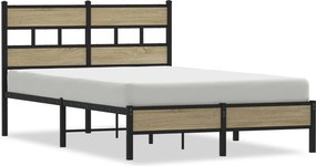 vidaXL sonoma tölgy színű szerelt fa ágykeret matrac nélkül 120x190 cm