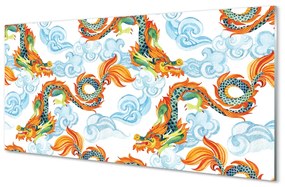 Akrilkép Japán színes sárkányok 100x50 cm