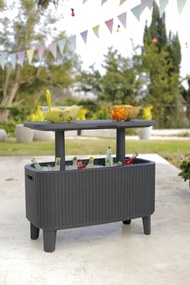 Kerti asztal Keter Bevy Bar Cool grafit rattan