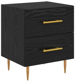 vidaXL Éjjeliszekrény fiókkal Fekete tölgy 40 x 35 x 47,5 cm Faanyag