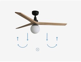 FARO 34283-11L - Mennyezeti ventilátor KLIM M 1xE27/15W/230V fenyő/fekete + távirányító
