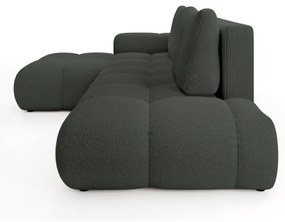 ALMADA kárpitozott, ágyazható L-alakú sarokgarnitúra tárolóhellyel, balos kivitel — antracit