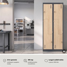 L alakú öltözőszekrény, antracit, sonoma tölgy, 800x1850x450 mm: JULIA Eco Design