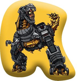 Transformers Yellow formapárna, díszpárna 40x37 cm Velúr