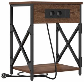 Éjjeliszekrény 2 pcs barna tölgy 41 x 31 x 51 cm Faanyag