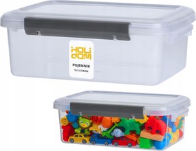 Tárolódoboz 16,5L fedéllel Átlátszó műanyag doboz