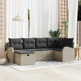 Kerti Kanapé Szett 6 pcs Világosszürke 234 x 124 x 85 cm