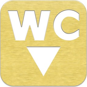Piktogram ajtóra kicsi Wc Férfi Wc Mr. Dibond Arany 10x10 cm