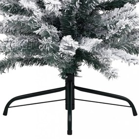 zöld PVC vékony műkarácsonyfa hóval 240 cm