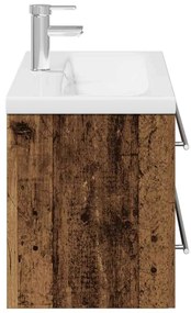 Mosdókagylós szekrény fiókkal 2 pcs Régi fa 100 x 38.5 x 48 cm