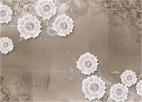 Kép - drapéria virágokkal (üvegen) (70x50 cm)