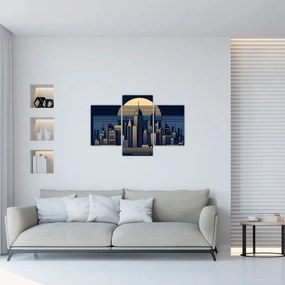 Kép – Geometrikus város (90x60 cm)