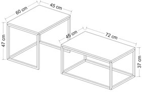 KÉSZLET 2x Kávésasztal LEKA fekete
