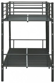 fekete fém emeletes ágy 90 x 200 cm