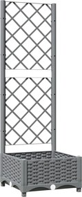 vidaXL világosszürke PP rácsos kerti ültetőláda 40 x 40 x 121,5 cm